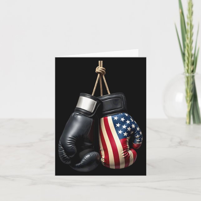 US-Flag-Boxhandschuhe Boxer Karte (Vorderseite)