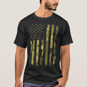 US-Flag-Camo-Tarnung Militär DD214 Entlassung DD21 T-Shirt