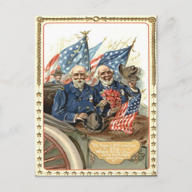 US Flag Civil War Union Veteran Parade Postkarte (Vorderseite)
