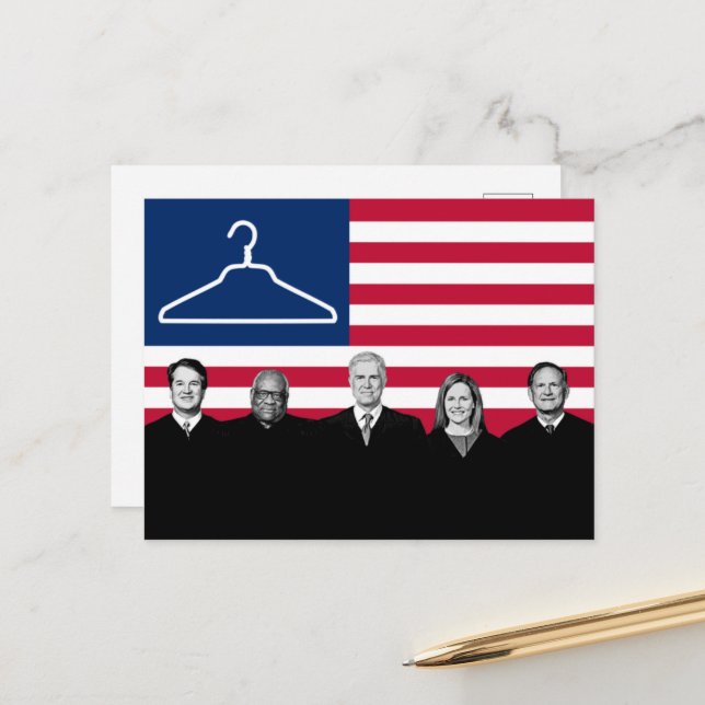 US Flag Coating Hanger SCOTUS Postkarte (Vorderseite/Rückseite Beispiel)