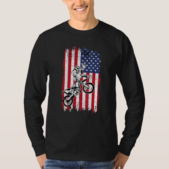 US Flag Dirt Bike Fly Shirt  Motocross US Dirt Bik (Vorderseite)