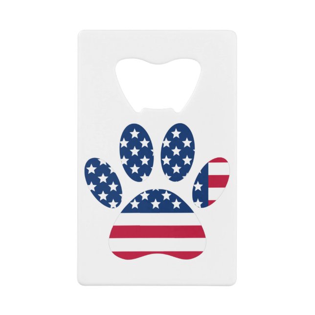 US Flag Dog Paw Print Geldbeutel Flaschenöffner (Vorderseite)