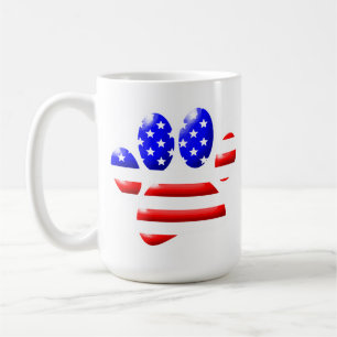 US Flag Dog Paw Print Kaffeetasse