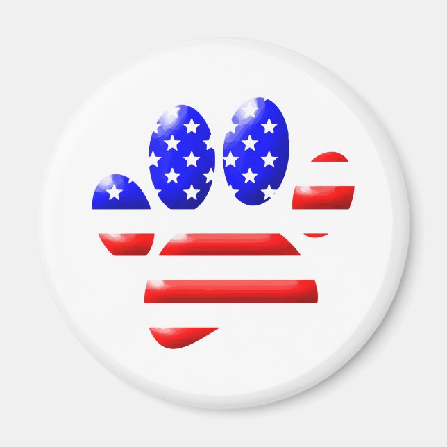 US Flag Dog Paw Print Magnet (Vorne)