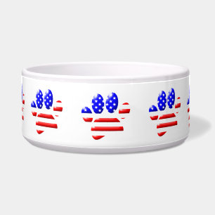 US Flag Dog Paw Print Napf