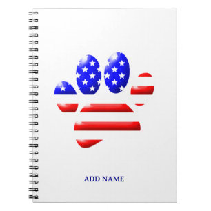 US Flag Dog Paw Print Notizblock