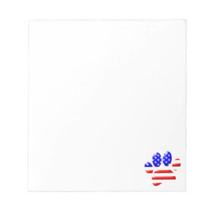 US Flag Dog Paw Print Notizblock