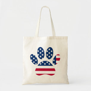 US Flag Dog Paw Print Tragetasche