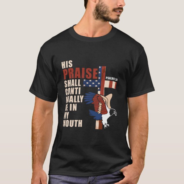 Us Flag Eagle Christlich Cross Patriotic Bible Ver T-Shirt (Vorderseite)