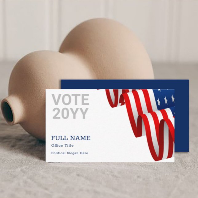 US Flag Editable Political Campaign Business Card Visitenkarte (Von Creator hochgeladen)
