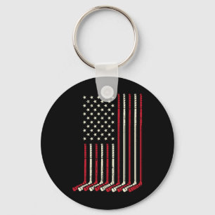 Us Flag Eishockey Vintage Patriotischer Spieler Mä Schlüsselanhänger