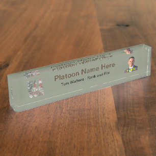 US Flag Fab Army Desk Name Plate Namensplakette