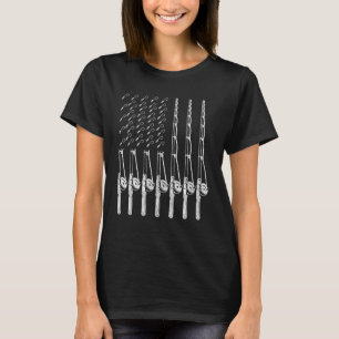 US Flag Fishing Pole Patriotic Fisherman Hobby Fis T-Shirt