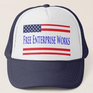 US Flag Free Enterprise Works Hat Truckerkappe