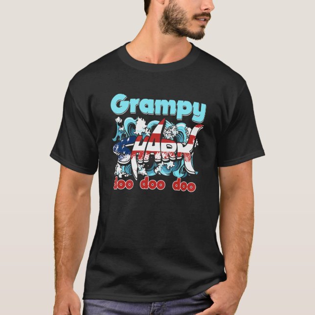 US Flag Grampy Shark Doo Doo 4. Juli T-Shirt (Vorderseite)