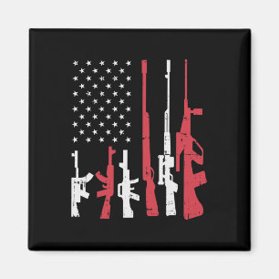 US Flag Guns Funny American Pride 4. Juli Pat Magnet