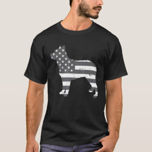 Us Flag Heeler Vintage Haustier Rot Blau Cattle Hu T-Shirt