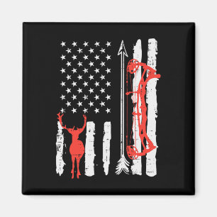 US Flag Hirsch Bow Jagd Patriotischer Bogenschütze Magnet