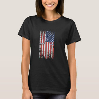 US Flag Hockey Sticks T-Shirt