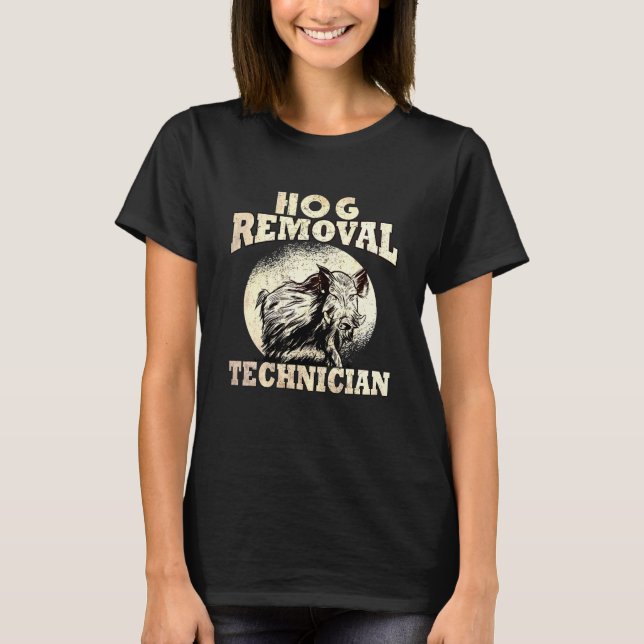 Us Flag Hog Removal Technician Boar Hunting Wild V T-Shirt (Vorderseite)
