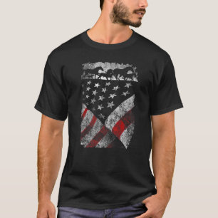 Us Flag Horse Proud Patriotic Horseback Riding T-Shirt