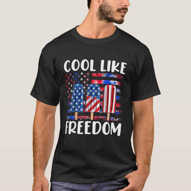 Us Flag Ice Cream Patriotic Popsicles 4. Juli T-Shirt (Vorderseite)