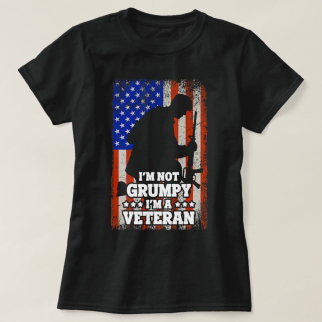 US Flag Im nicht Grumpy im a Veteran 116 T-Shirt (Design vorne)