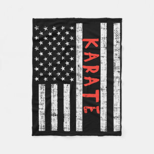Us Flag Karate Vintag Patriotic Martial Arts Amer Fleecedecke