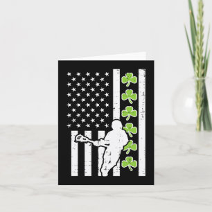 US Flag Kleeblatt Lacrosse Vintag Lax St Patrick D Karte