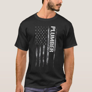 US-Flag Klempner Amerikanische Flagge Sprüche T-Shirt