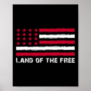 US Flag Land der freien Amerika 4. Juli Männer W Poster