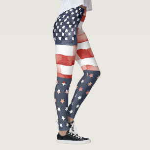 US-Flag-Leggings mit sternenklaren Unterseiten Leggings