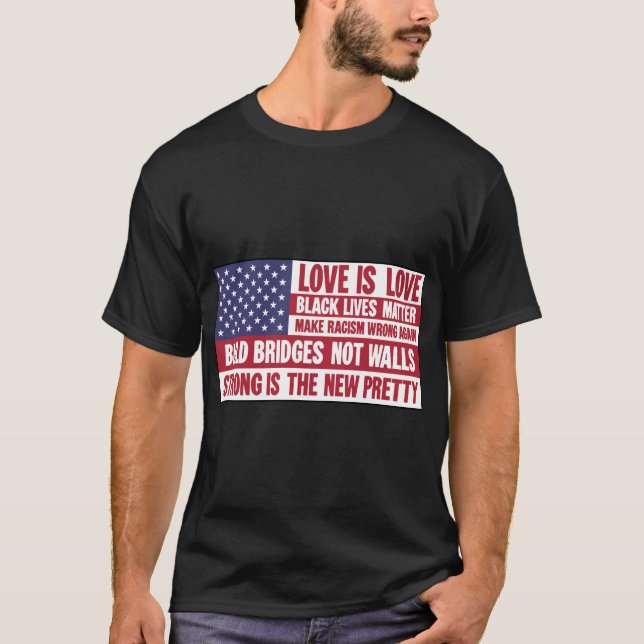 US Flag Liberaler Links Wing T-Shirt (Vorderseite)