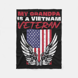 US Flag Mein Opa Vietnam Veteran Gedenktag Pa Fleecedecke