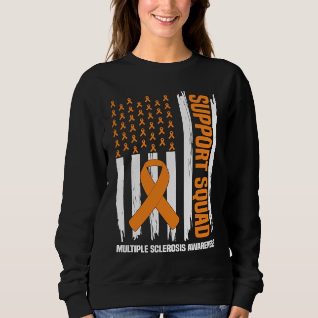 US Flag Multiple Sklerose MS Awareness Support Sweatshirt (Vorderseite)