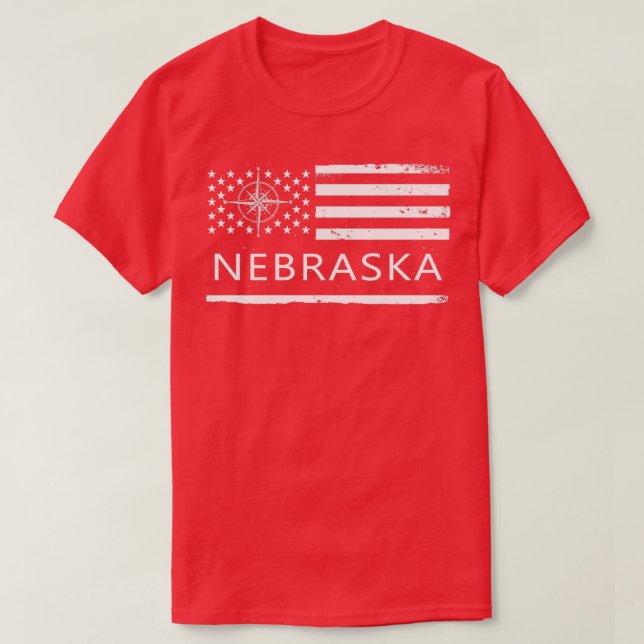 Us Flag Nebraska Nebraska Staat Liebe T-Shirt (Design vorne)