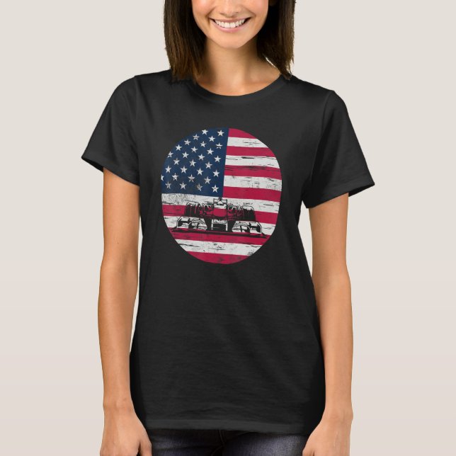 US Flag Patriot Formula Racing Lovers Car Fan_2 T-Shirt (Vorderseite)