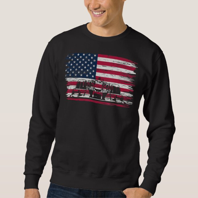 US Flag Patriot Formula Racing Lovers Car Fan Sweatshirt (Vorderseite)