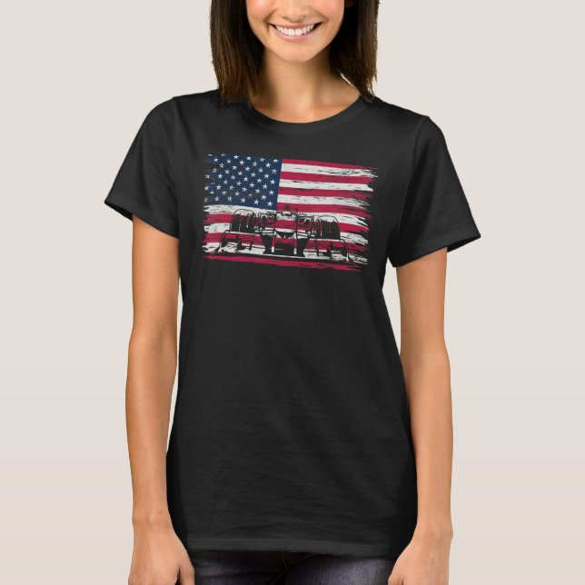 US Flag Patriot Formula Racing Lovers Car Fan T-Shirt (Vorderseite)