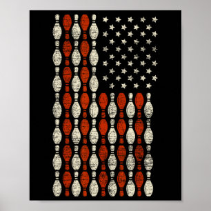 US Flag Patriotic Proud American Bowler Geschenk B Poster