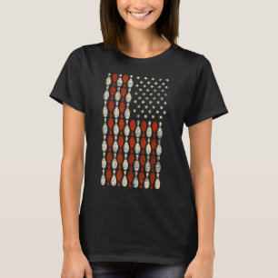 US Flag Patriotic Proud American Bowler Geschenk B T-Shirt