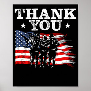 US Flag Patriotic Soldier Poster