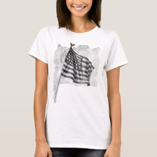 US Flag Patriotic Vintage Art T-Shirt