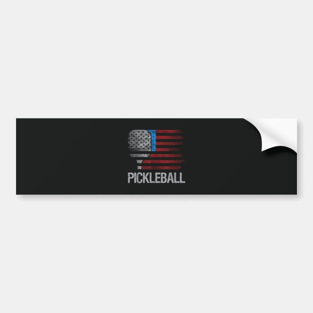 US Flag Pickleball Player Paddleball Lover Autoaufkleber (Vorne)