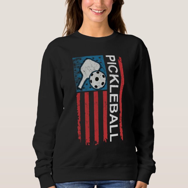US Flag Pickleball Player Paddleball Lover Tees Me (Vorderseite)