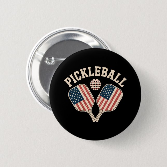 US-Flag-Pickleball-Spieler Button (Vorne & Hinten)