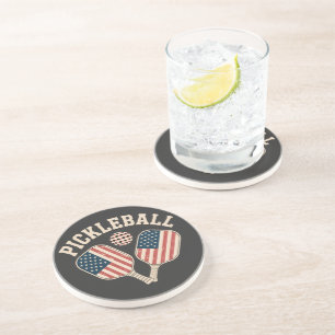US-Flag-Pickleball-Spieler Getränkeuntersetzer