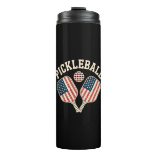 US-Flag-Pickleball-Spieler Thermosbecher