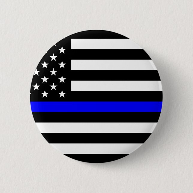 - US Flag Police ThBlue Line Button (Vorderseite)