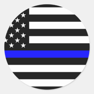 - US Flag Police ThBlue Line Runder Aufkleber